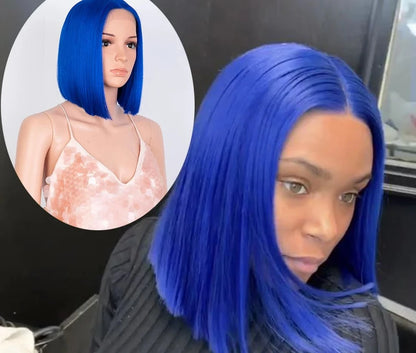 Bella Blue Bob Lace Wig Synthetic Lace Wigs For Female High Quality