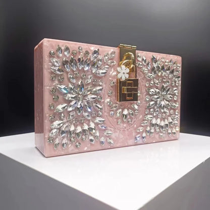 Diamond Acrylic Clutch Chain Bag