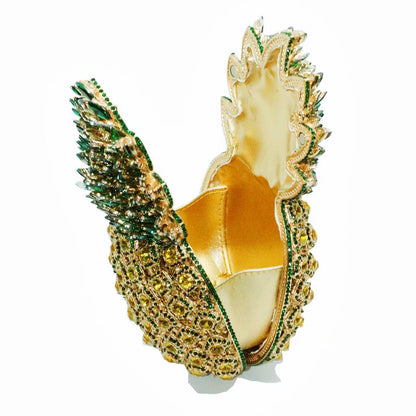 DG Peafowl  Fruits Pineapple  Crystal Evening Bag Dazzling Diamond  Party Lady Purses Handbags  Cocktail party handbag