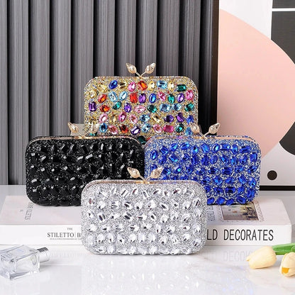 Colorful Handbag Crossbody Jewel Diamond Clutch