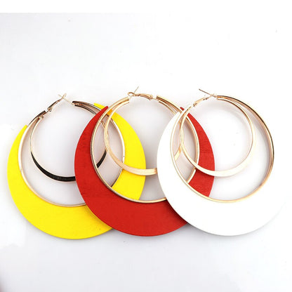Gold Hoop Earrings can mixed white,red and yellow color