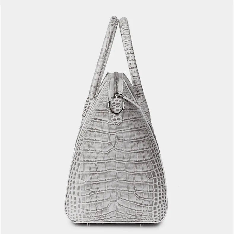 Luxury Crocodile Leather Women's Handbags Large Capacity Briefcase Shoulder Messenger Bag Lady Portable White Leather Tote Bags