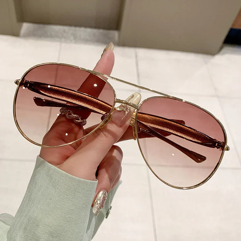 Oval Oversized Sunglasses Women Trendy Vintage Luxury Fashion Glasses