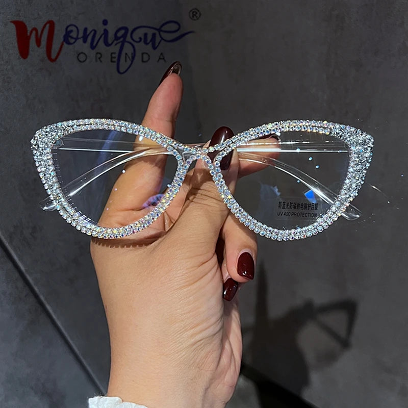 Sexy Cat Eye Anti Blue Light Glasses Women Luxury Designer Eyeglasses Frames