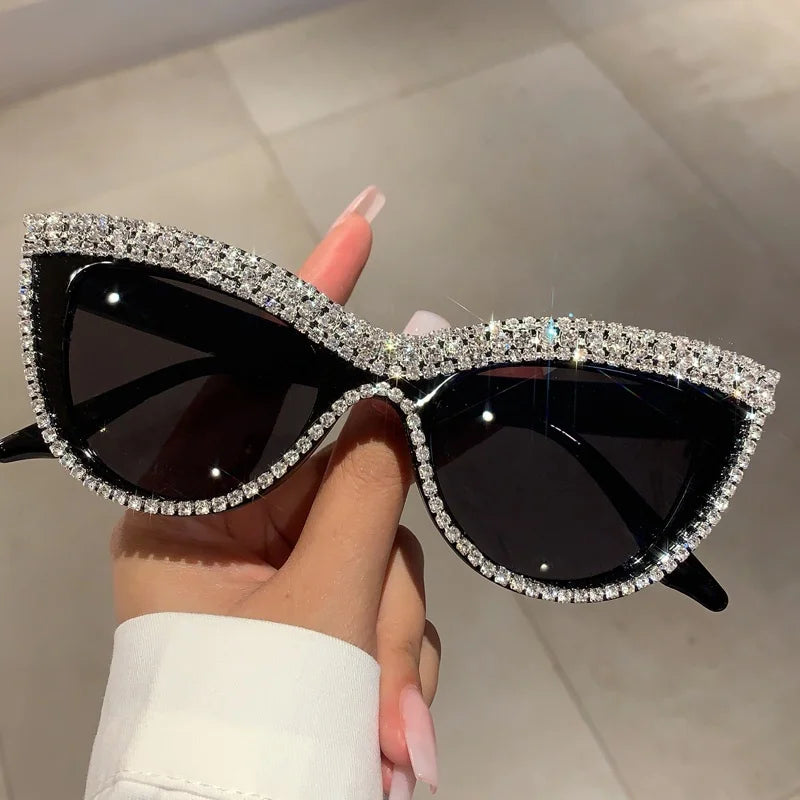 Vintage Cat Eye Sunglasses with Rhinestones