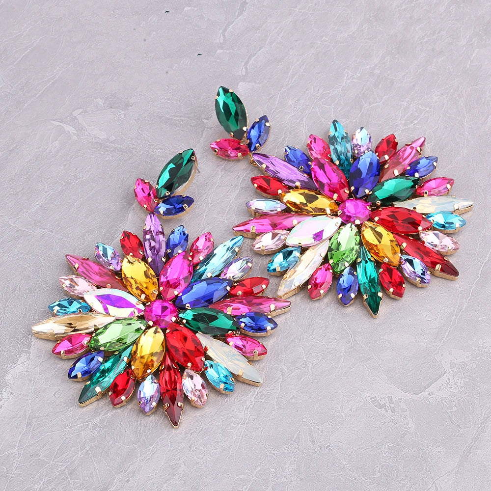 Exaggerated Pendant Crystal Earrings