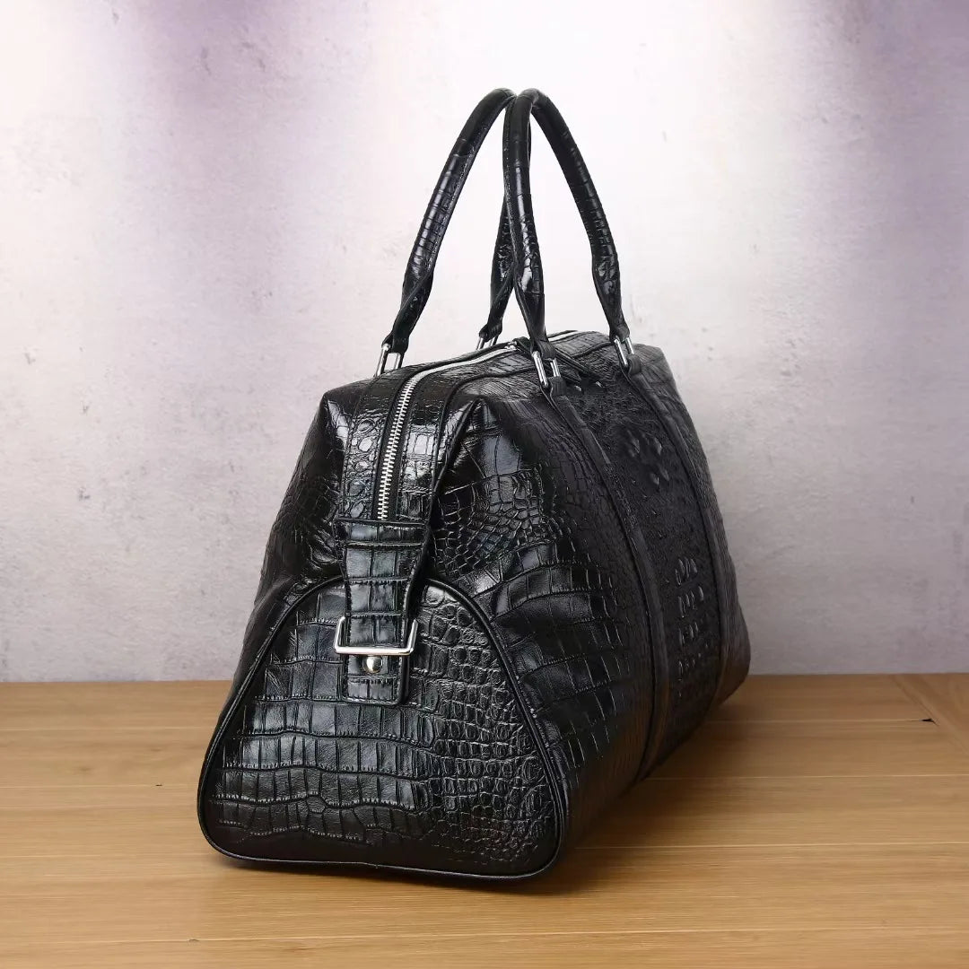 2023 Fashion Men's Alligator Crocodile Pattern Genuine Leather Travel Handbags Men Shoulder Bag Messenger Luggage Laptop Bags