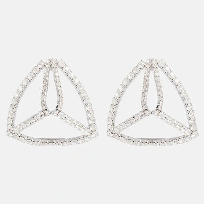 Rhinestone Triangle Dangle Earrings