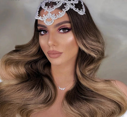 Rhinestone Bridal Headband & Shape Headdress