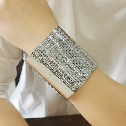 Luxury Sparkling Rhinestones Alloy Cuff Bracelets