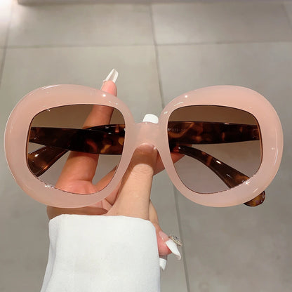 Oversized Candy Stripe Fashion Sunglasses