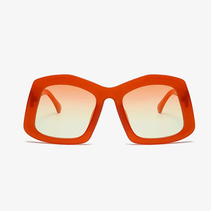 Retro Oversize Square Gradient Orange Sunglasses