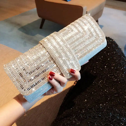 Crystal Envelope Evening Clutch Bag