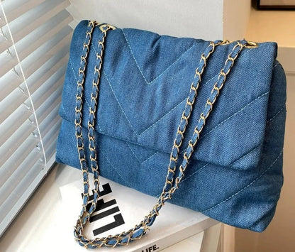 Denim Blue Shoulder Bag