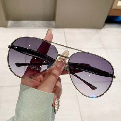 Oval Oversized Sunglasses Women Trendy Vintage Luxury Fashion Glasses