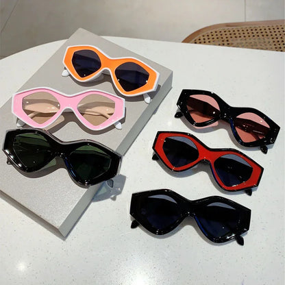 KAMMPT New Polygon Sunglasses Men Stylish Vintage Candy Color Eyewear Women 2023 Trendy Retro Luxury Brand Designer UV400 Shades