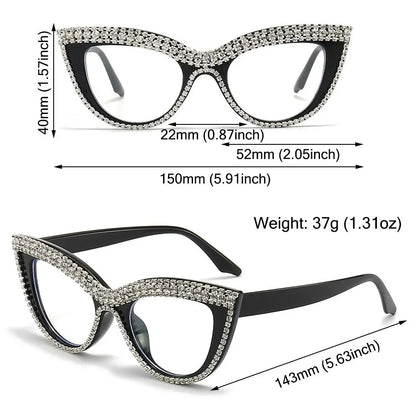 Jeweled Frame Women's Diamond Sunglasses Oversized Y2K Costume Party Glasses Cat Eye Rhinestone Sunglasses for Women & Men