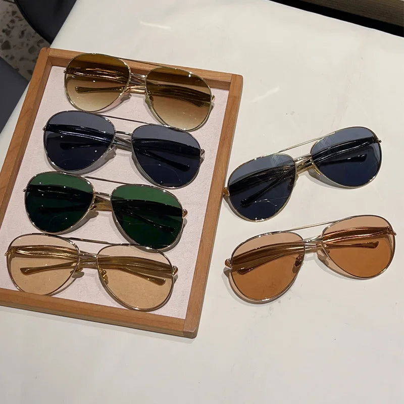 Oval Oversized Sunglasses Women Trendy Vintage Luxury Fashion Glasses