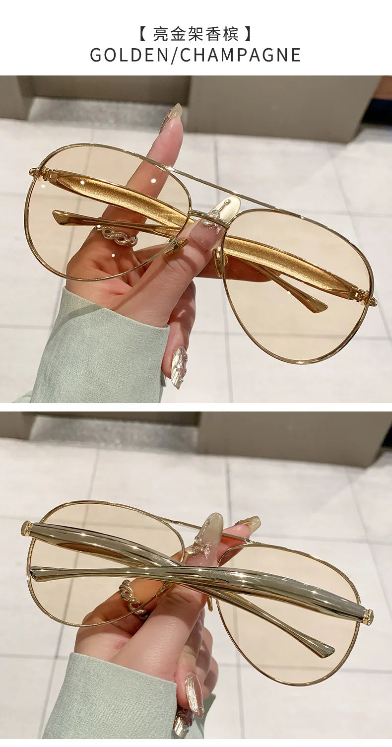 Oval Oversized Sunglasses Women Trendy Vintage Luxury Fashion Glasses