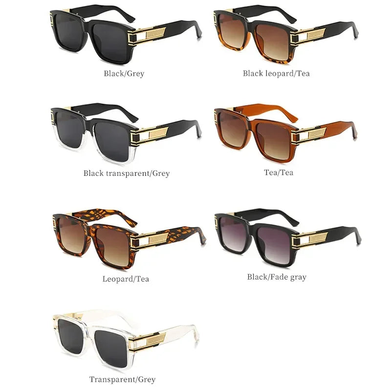 Fashion Classic Square Sunglasses Men Vintage Design