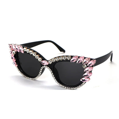 Fashion Rhinestone Sunglasses For Women Cat Eye Spectacle Frame Multicolor Suitable Variety Girl UV Protection Glasses