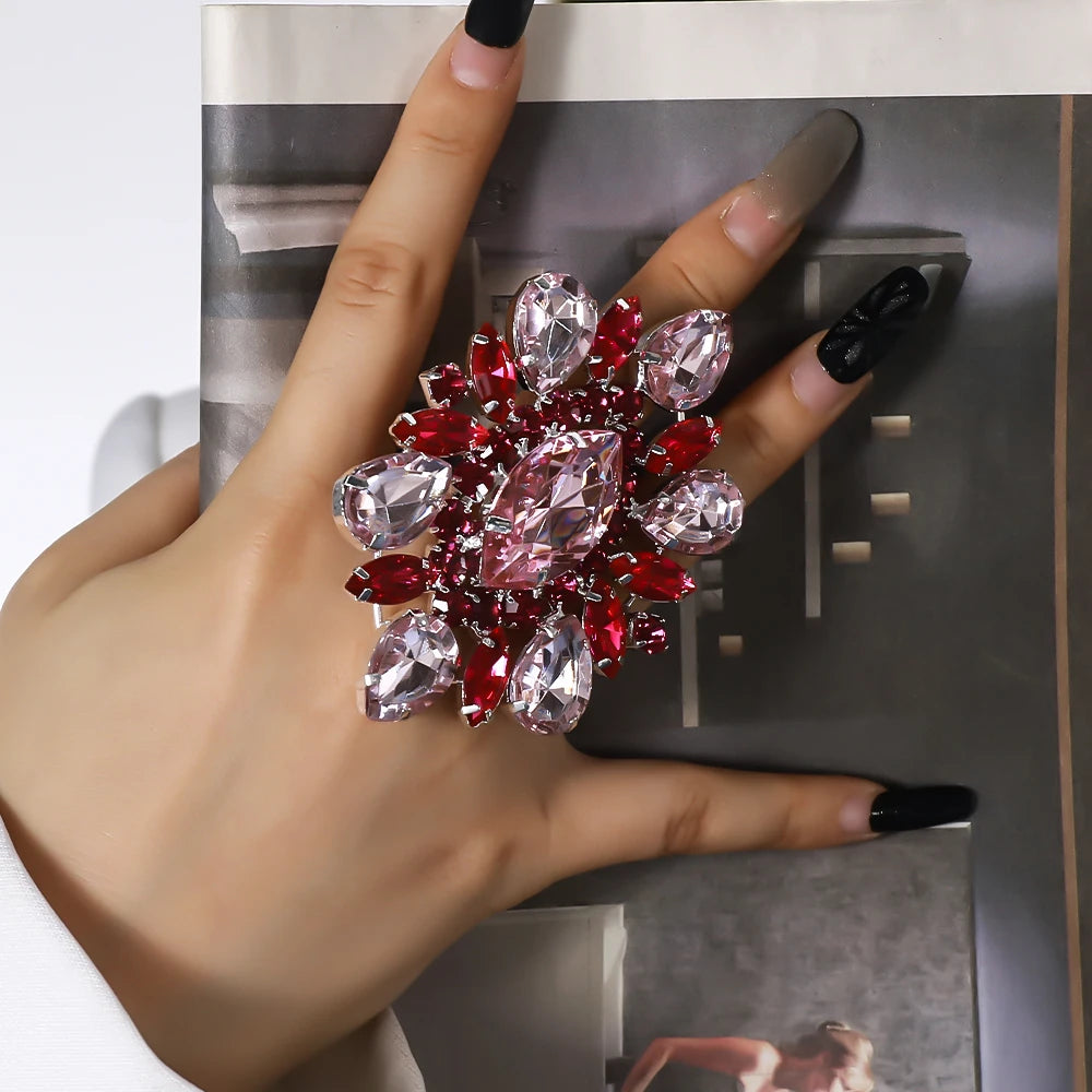 Fashion Exaggerated Rhinestone Ring