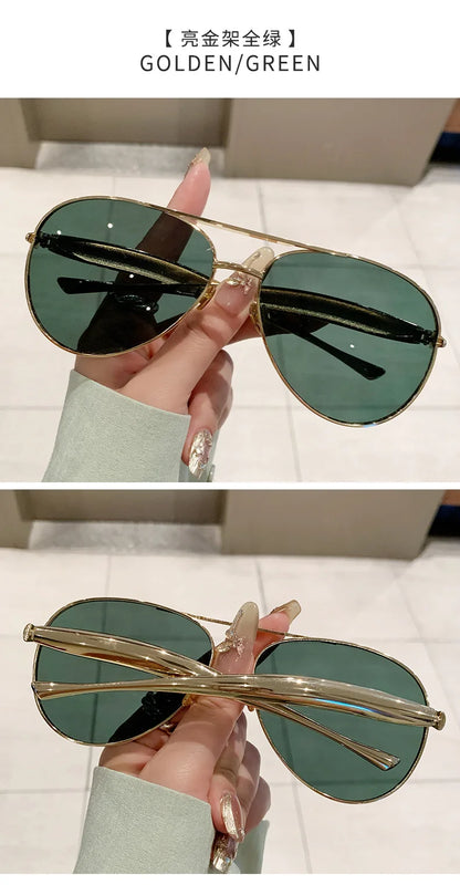 Oval Oversized Sunglasses Women Trendy Vintage Luxury Fashion Glasses