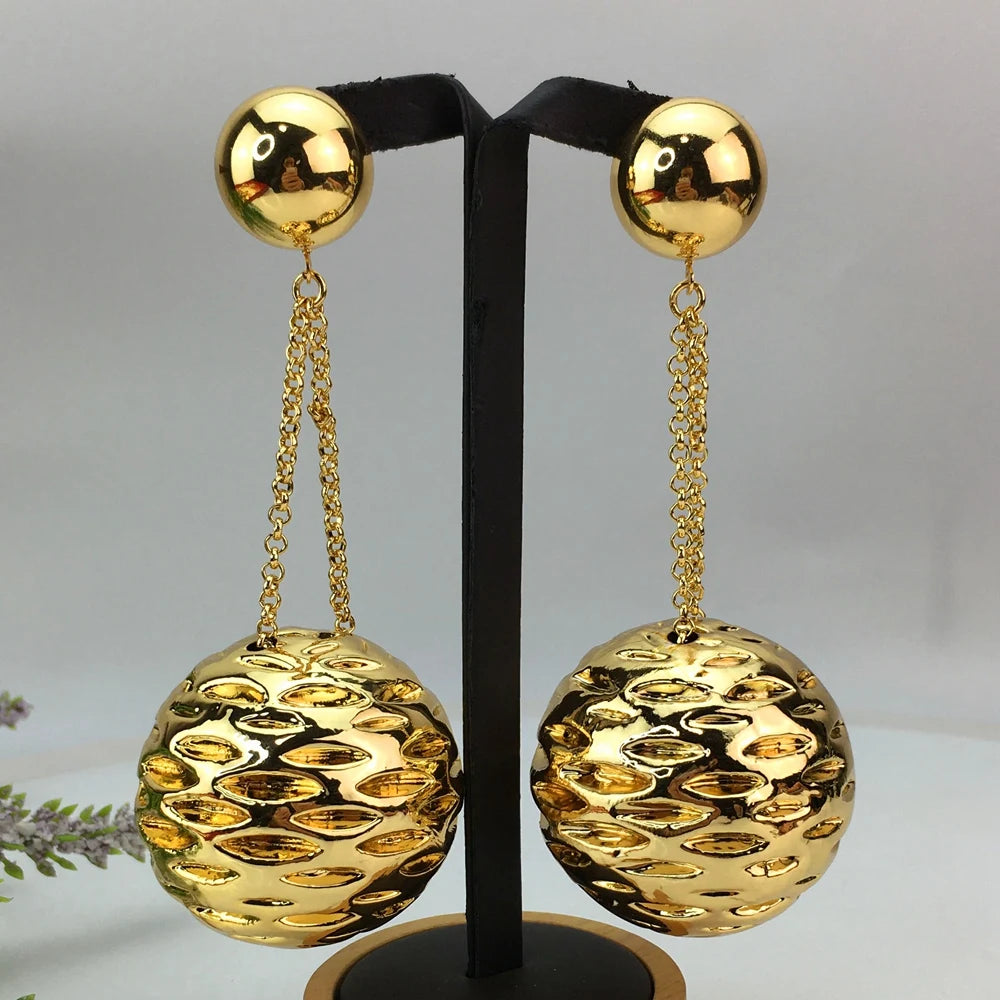 Fashion Bold Earrings Huge Balls Dangle Earrings Brazilian Type Jewelry for Women FHK17137