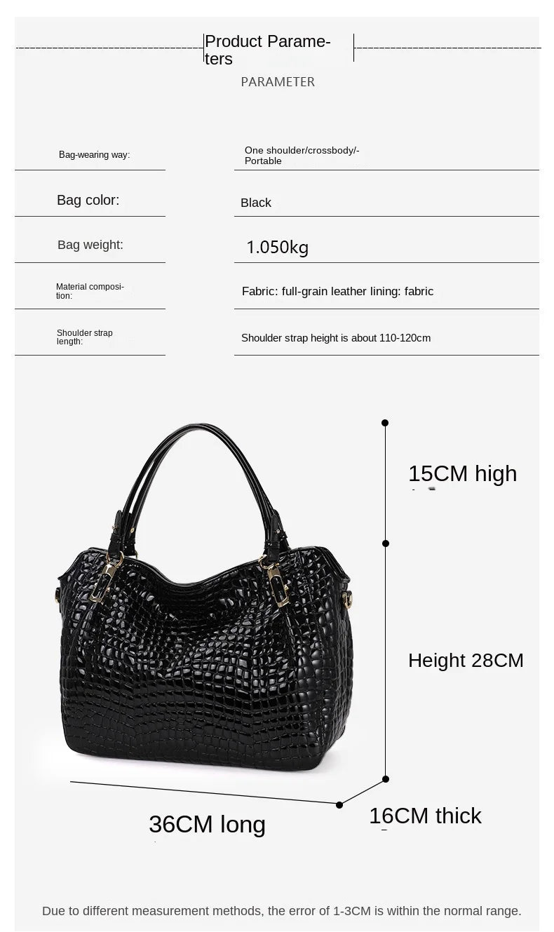 Crocodile Pattern Leather Shoulder Messenger Bags