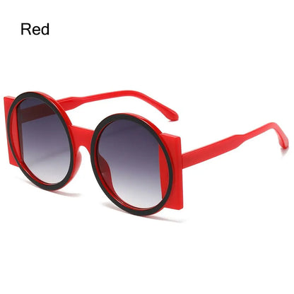 Fashion Oversized Round Sunglasses Women Contrast Color Shades UV400 Retro Unique Men Trending Gradient