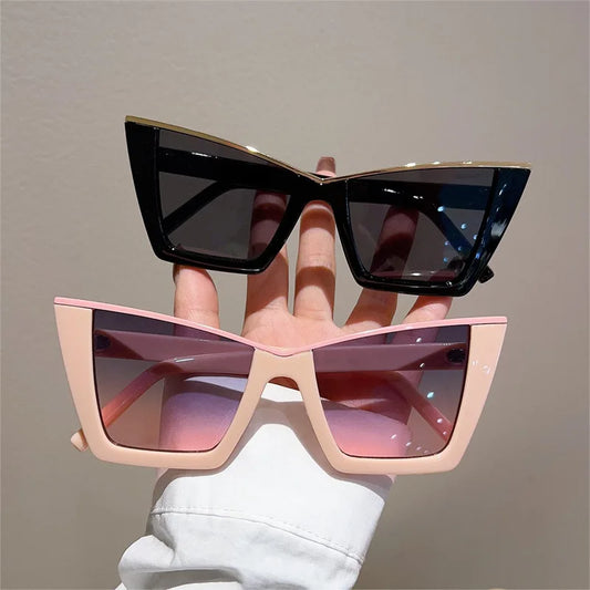 Big Frame Cat Eye Sunglasses Women 2023 Fashion Vintage Trending Sun Glasses Punk Oversized Luxury Brand Designer Sexy Shades UV