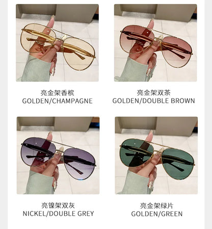Oval Oversized Sunglasses Women Trendy Vintage Luxury Fashion Glasses