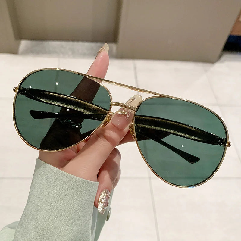 Oval Oversized Sunglasses Women Trendy Vintage Luxury Fashion Glasses