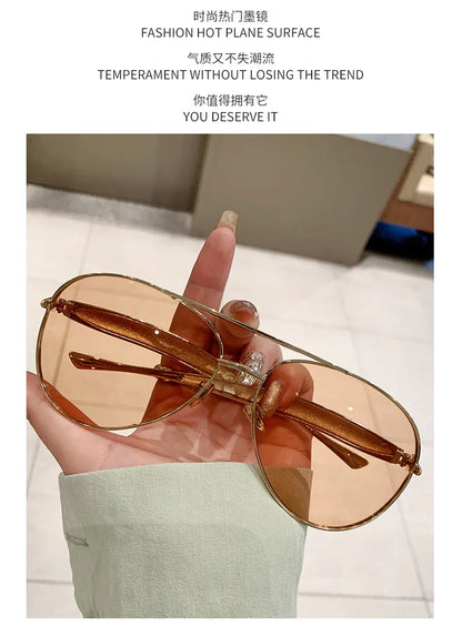 Oval Oversized Sunglasses Women Trendy Vintage Luxury Fashion Glasses