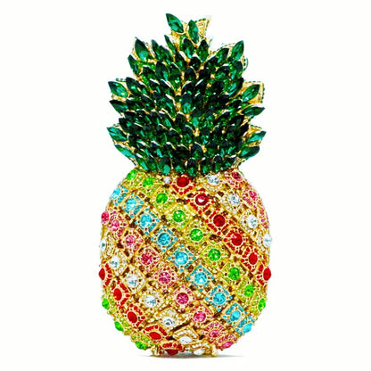 DG Peafowl  Fruits Pineapple  Crystal Evening Bag Dazzling Diamond  Party Lady Purses Handbags  Cocktail party handbag