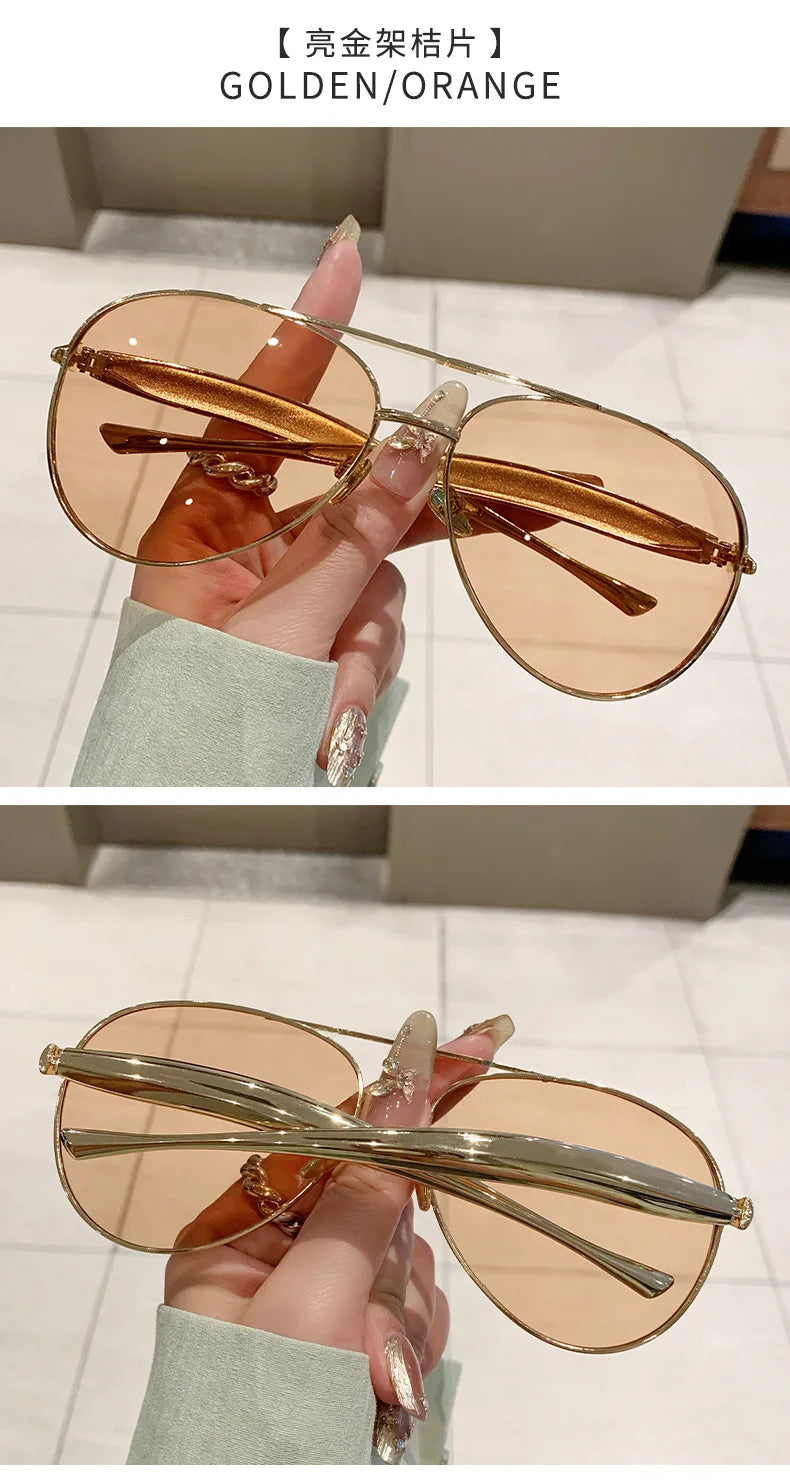Oval Oversized Sunglasses Women Trendy Vintage Luxury Fashion Glasses