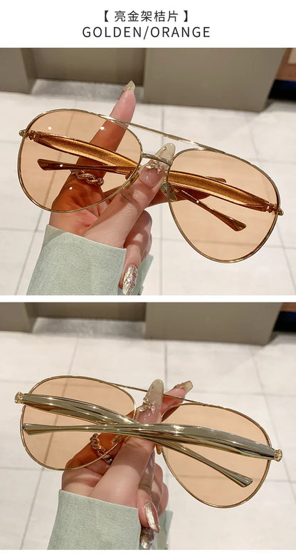 Oval Oversized Sunglasses Women Trendy Vintage Luxury Fashion Glasses