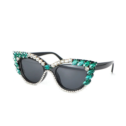 Fashion Rhinestone Sunglasses For Women Cat Eye Spectacle Frame Multicolor Suitable Variety Girl UV Protection Glasses