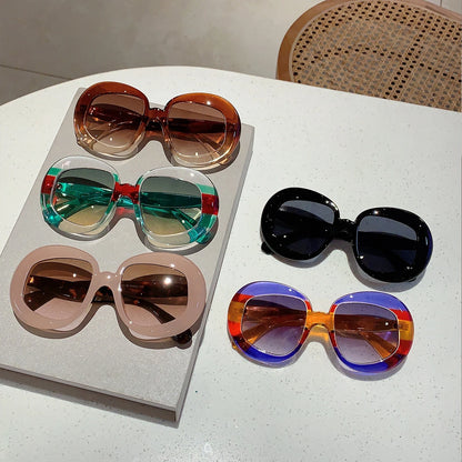 Oversized Candy Stripe Fashion Sunglasses