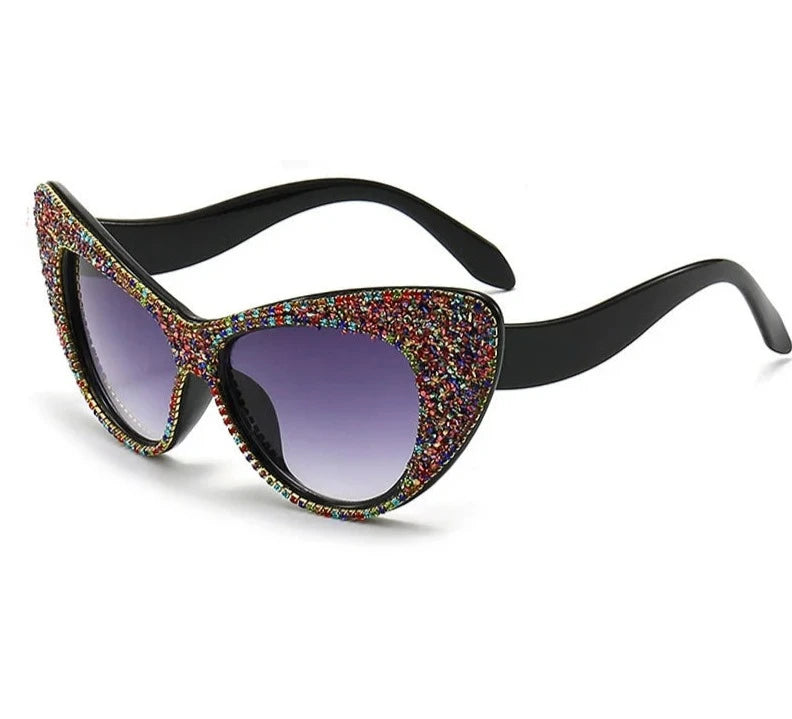 Oversized Cat Eye Rhinestone Sunglasses