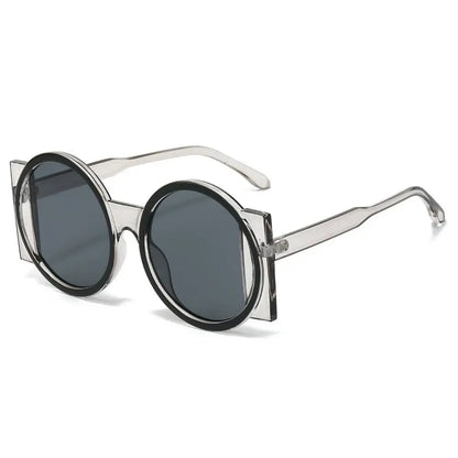 Fashion Oversized Round Sunglasses Women Contrast Color Shades UV400 Retro Unique Men Trending Gradient
