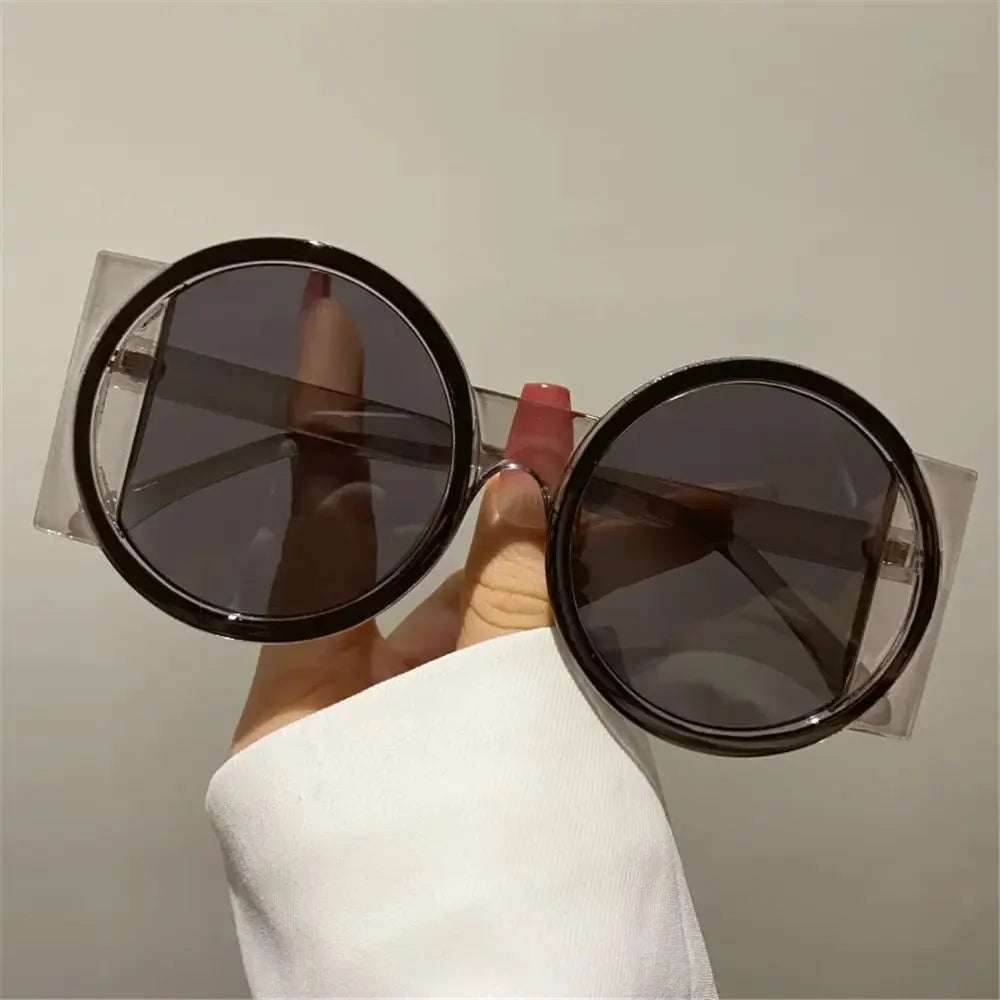Fashion Oversized Round Sunglasses Women Contrast Color Shades UV400 Retro Unique Men Trending Gradient