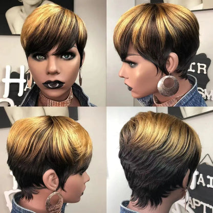 Ombre Color Pixie Cut Wig 1B/27