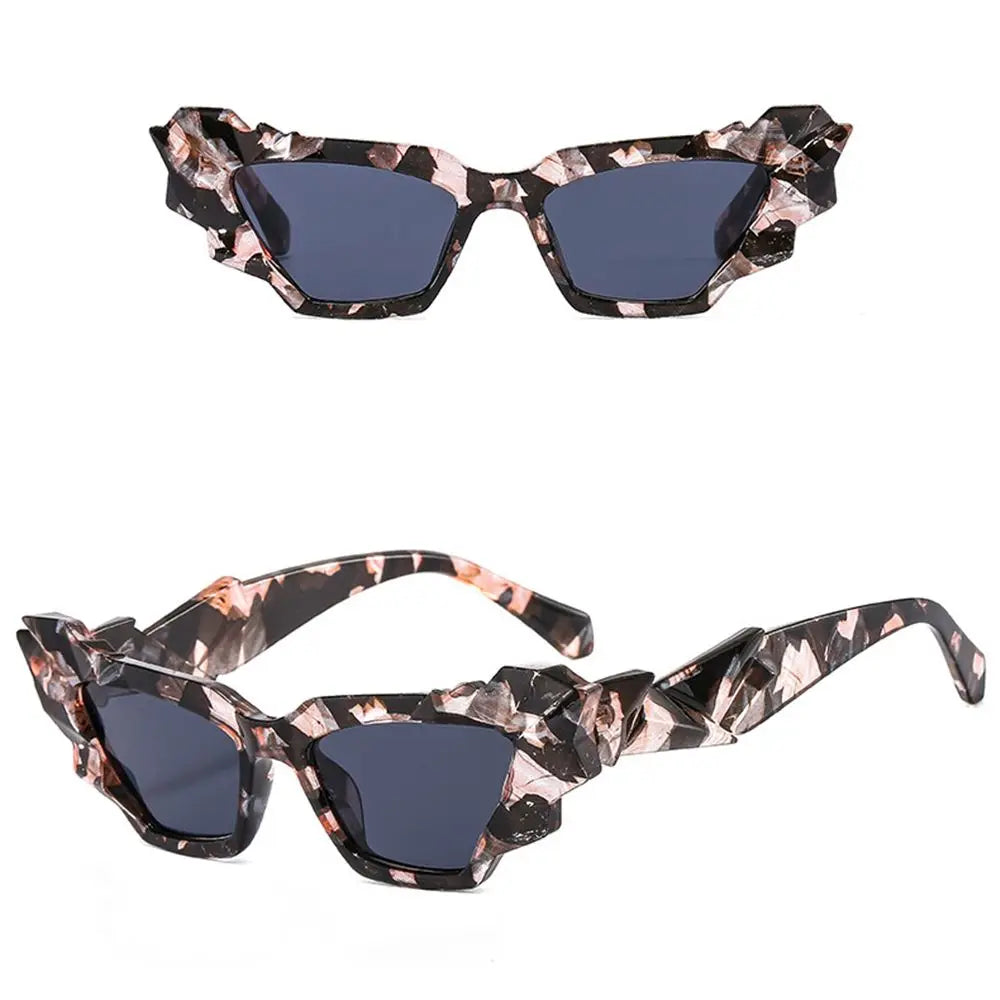 Fashion Colorful Cat Eye Sunglasses Women Retro Unique Polygon Eyewear Shades UV400 Men Candy Colors Gradient Sun Glasses