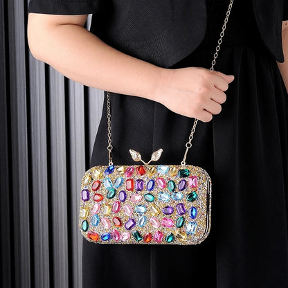 Colorful Handbag Crossbody Jewel Diamond Clutch