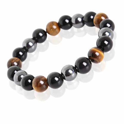 Natural Black Obsidian Hematite Tiger Eye Beads Bracelets Men for Magnetic Health Protection  Soul Jewelry Pulsera Hombre