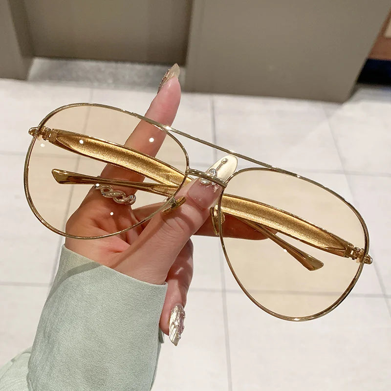 Oval Oversized Sunglasses Women Trendy Vintage Luxury Fashion Glasses