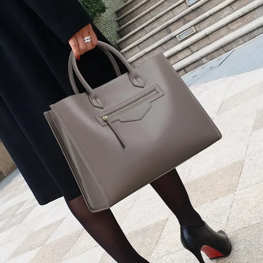 Leather New High Capacity Women's Commuter Bag Light Luxury Brand One Shoulder Crossbody Handbag