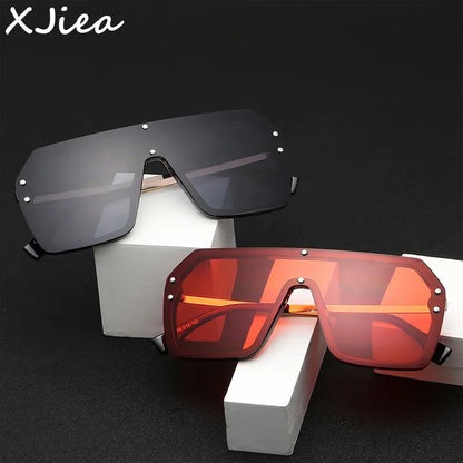XJiea Rimless Sun Glasses For Women Fashion 2024 Oversize Square Man Sunglass Mirror Gradient Luxury Brand Driving Oculos De Sol