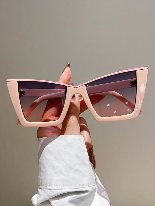 Trendy Cat Eye Sunglasses Women Fashion Oversized Candy Color Shades Eyewear